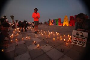 A memorial in Culiacán, Mexico, mourns journalist Javier Valdez after his murder in May 2017.