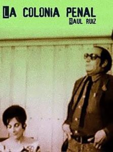 Movie poster showing a woman sitting and a man standing up